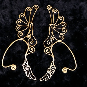 Spiral Wing Ear Cuffs - Brass