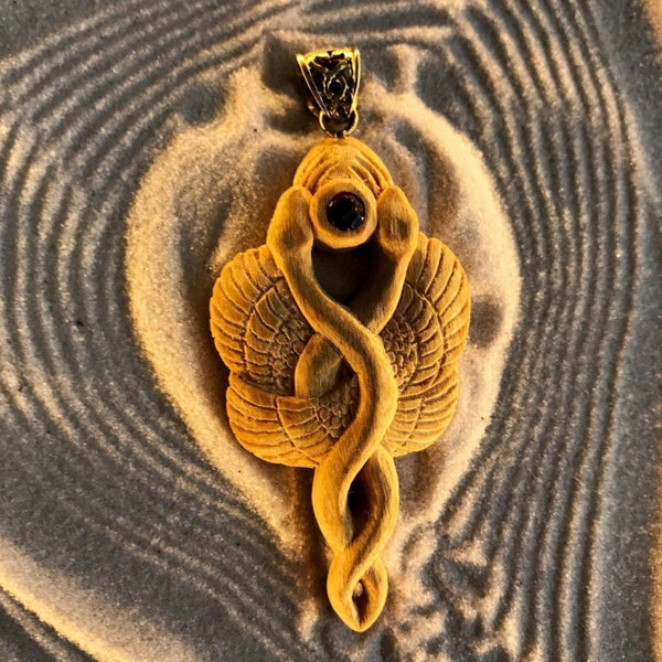 Dancing Serpents Pendant - Palo Santo