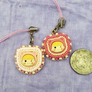 Cute Winking Face Phone Charm