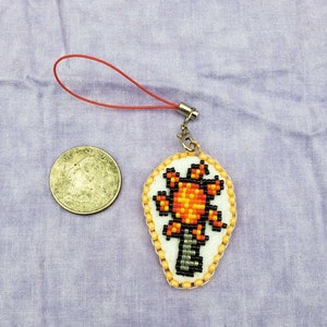 Video Game Sun Key Sprite Phone Charm