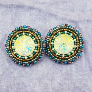 Resin Round Snowflake Stud Earrings