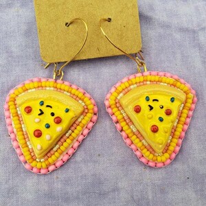 Upside Down Face Pizza Earrings
