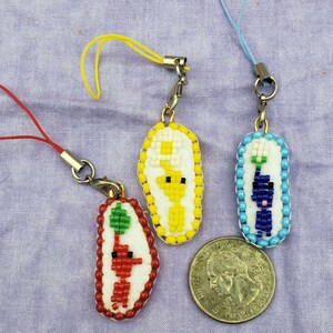 Colorful Tiny Plant Animals Phone Charms - Set of 3