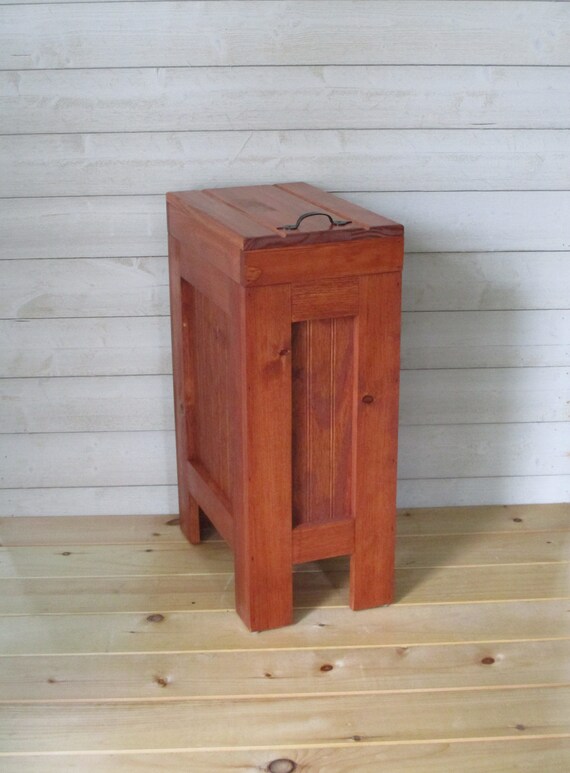 Rustic Wood Trash Can Recycling Bin Kitchen Garbage Image 0