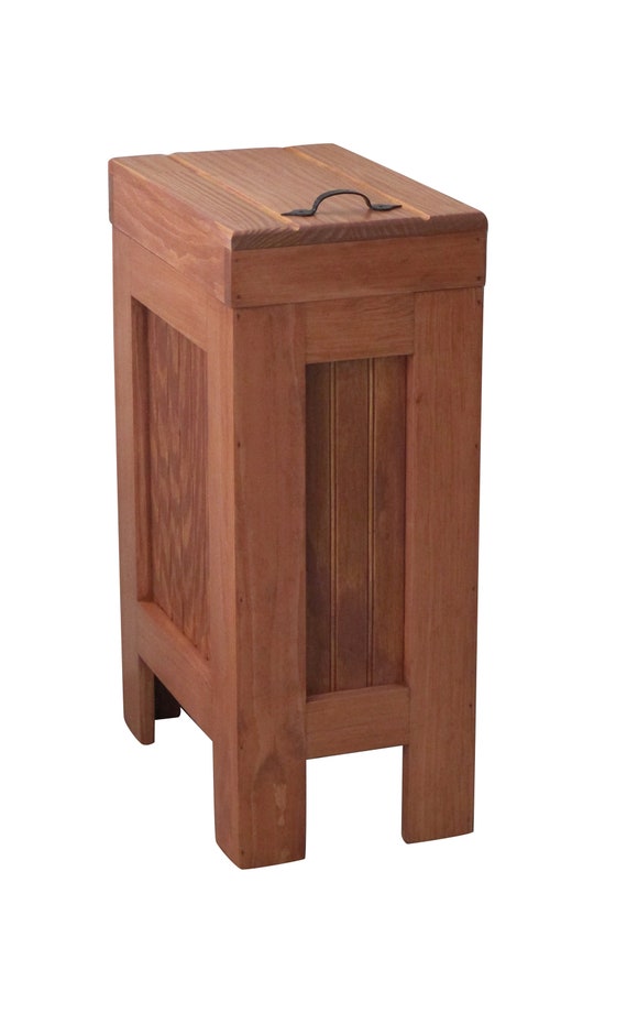 Trash Bin Kitchen Garbage Can Wood Trash Bin Rustic Trash Bin Etsy