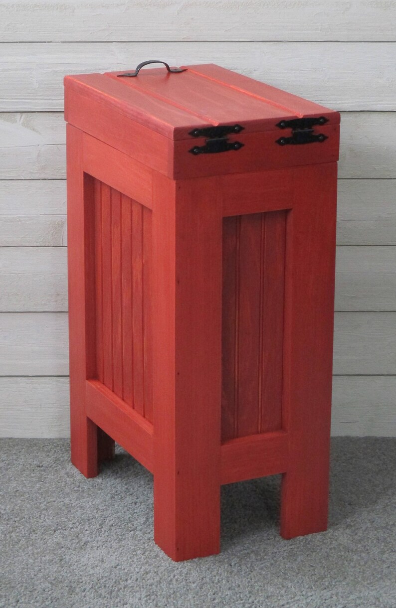 Rustic Trash Can / Trash Can / Wood Trash Bin / Wooden Etsy