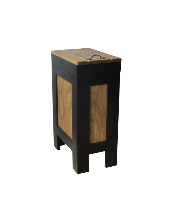 Modern Rustic Trash Bin Cabinet Kitchen Storage Wood Trash Can Etsy