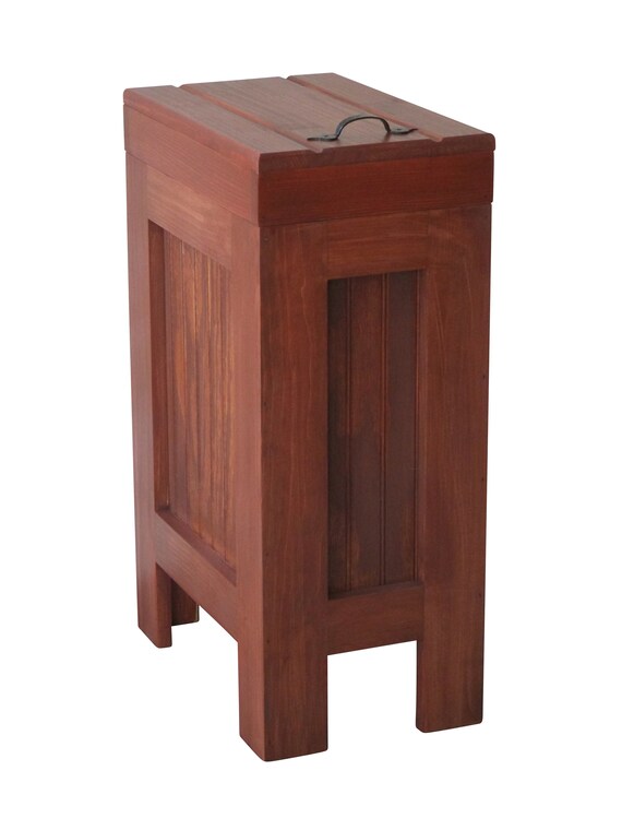 Kitchen Garbage Can Rustic Wood Trash Bin Country Trash Bin Etsy