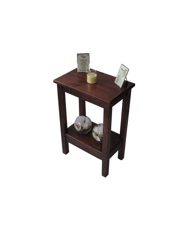 End Table Nightstand Side Table Bedside Table Narrow Table Rustic Wood Small Table Red Mahogany Stain