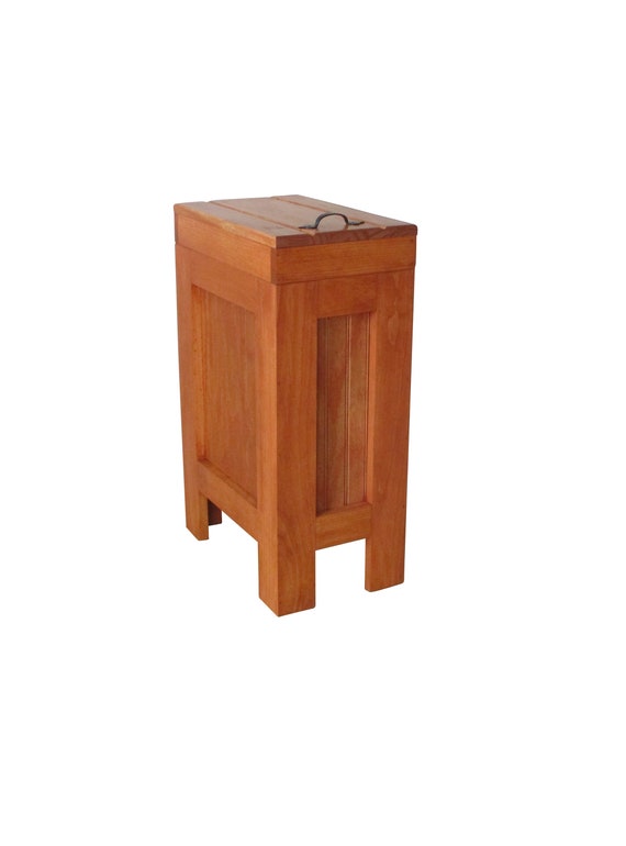 Wood Trash Bin Garbage Can Kitchen Rustic Wooden Choose From 24 Colors