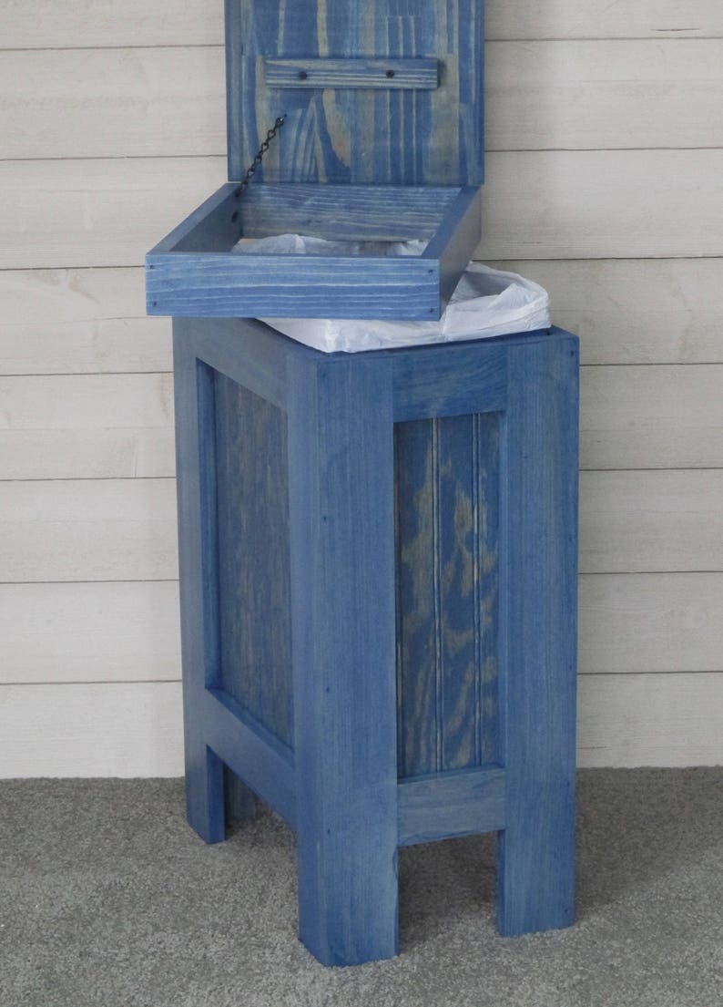 Farmhouse Kitchen Garbage Can Wood Trash Bin Rustic bathroom Etsy