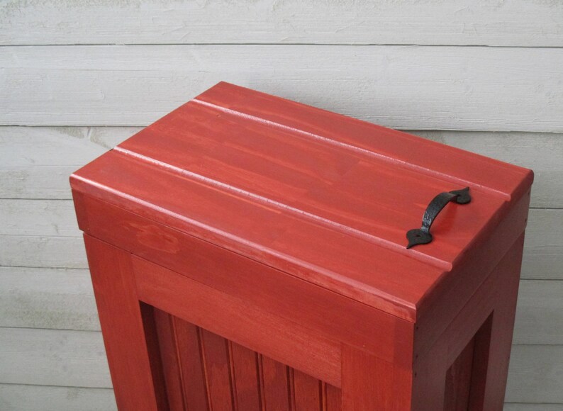 Rustic Trash Can / Trash Can / Wood Trash Bin / Wooden Etsy