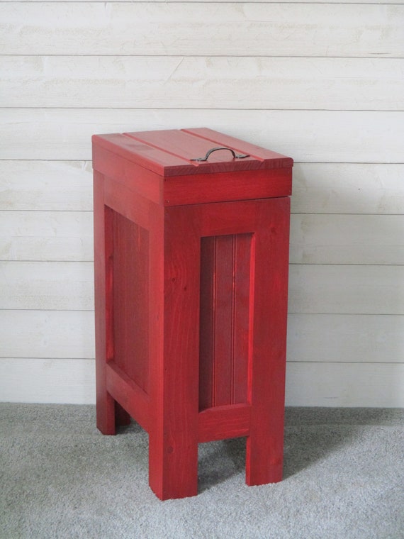 Rustic Trash Can / Trash Can / Wood Trash Bin / Wooden Etsy