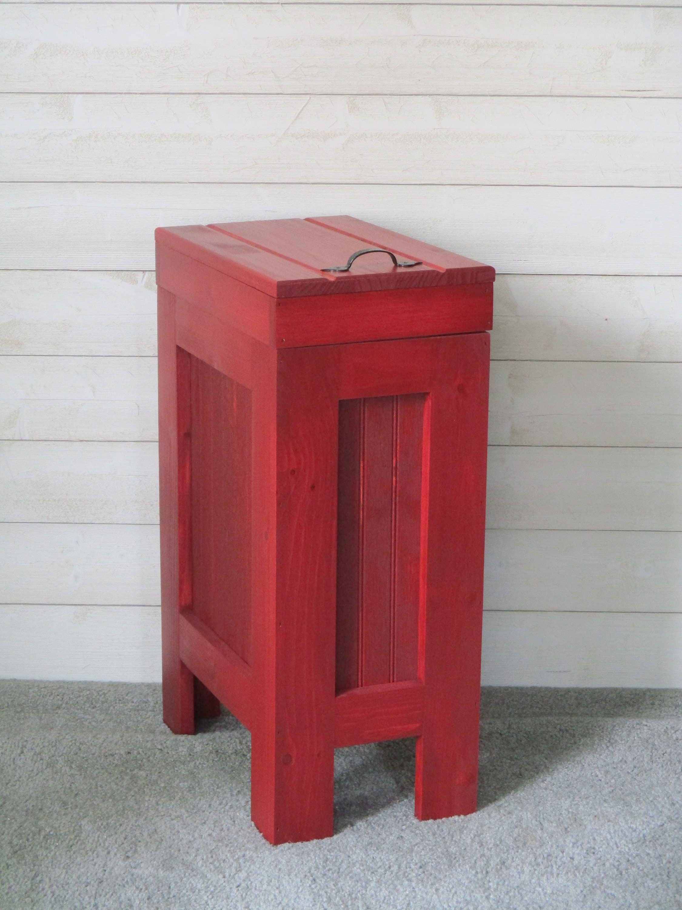 Rustic Trash Can / Trash Can / Wood Trash Bin / Wooden Etsy