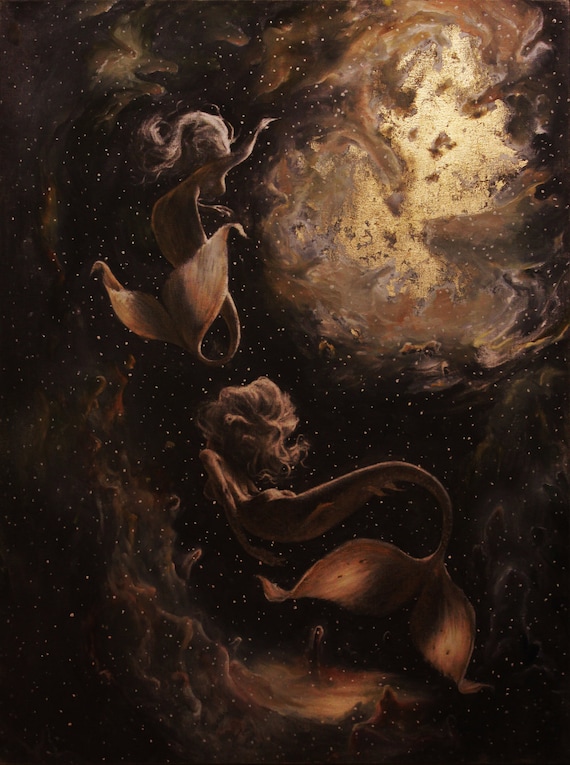 Sirens in Ether Mermaid Fantasy Art Print Pandora Young Pandora Young - Etsy