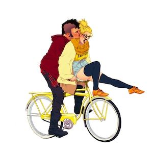 Yellow + Red Fixie - Pop Art Print - Pandora Young