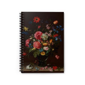 Flower Bouquet Spiral Notebook, Floral Journal, Cute Stationery, Gift for Artists, Colorful Diary, Botanical Notepad