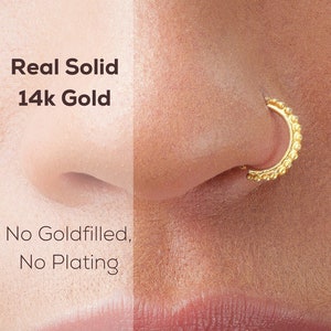 Gold Nose Ring Indian Nose Ring Nose Hoop 18 Gauge Nose Ring