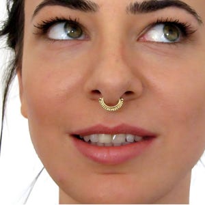 Gold Septum Ring, Indian Nose Ring, Nose Hoop, Traus, Cartilage, Rook, Nipple, Belly Ring- Solid Gold Nose Ring, Nose Jewelry, SKU 62