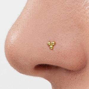 14k gouden neusstekker: kleine Indiase stijl, roze of gele tint