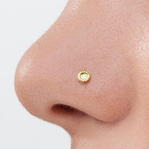 Gold Nose Piercing, Real Gold Nose Stud, Solid Gold Nose Pin, Gold Nose Jewelry, Gold Nose Ring, Simple Gold Nose Ring, Delicate Nose Stud