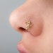 Nose Jewelry, Nose Hoop, Nose Piercing, Tragus Ring, Cartilage Earring, Conch Cuff, Forward Helix, SOLID 14K Yellow Gold Butterfly Nose Ring