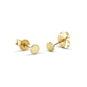 Solid Gold Earrings, Dainty Gold Studs, Simple Gold Earrings, Classic Gold Studs, Small Stud Earrings, Gold Disk Earrings, Round Gold Studs