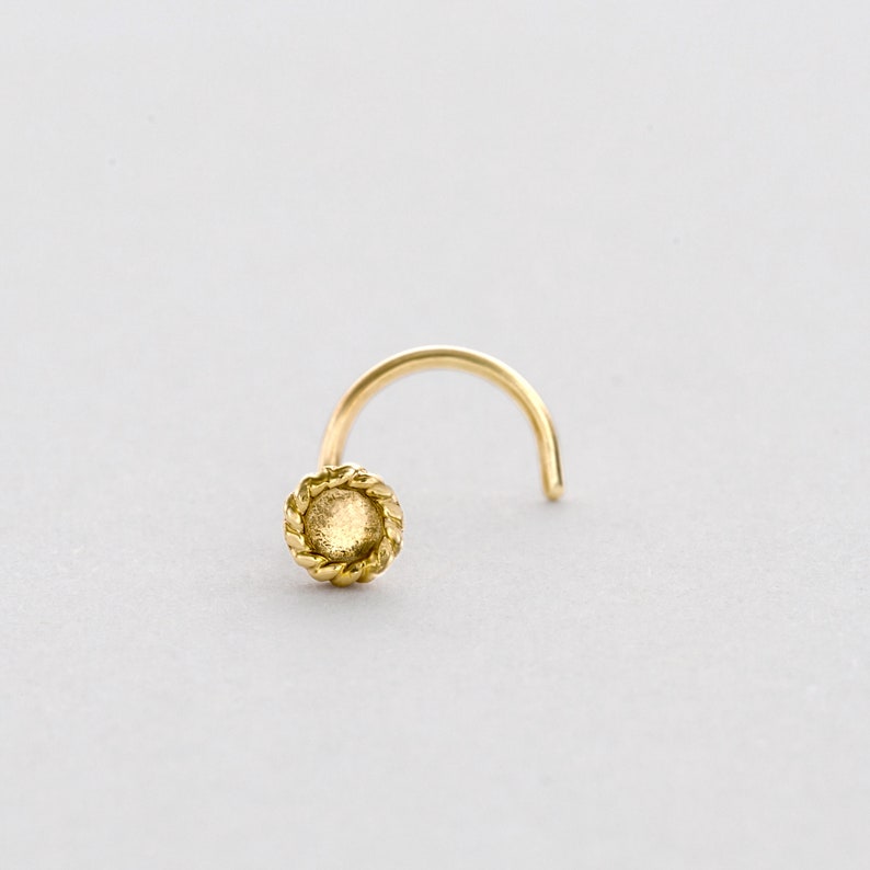 Tiny Gold Nose Stud Real Gold Stud Solid Gold Nose Stud 14k Etsy