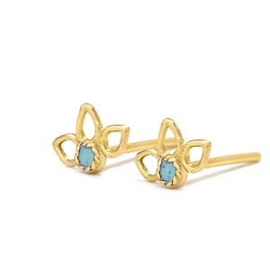 Earrings, Gold Earrings, Solid Gold Earrings, Flower Earrings, Gold Post Earrings, Gold Stud Earrings, Boho Earrings, Gold Posts, SKU 2