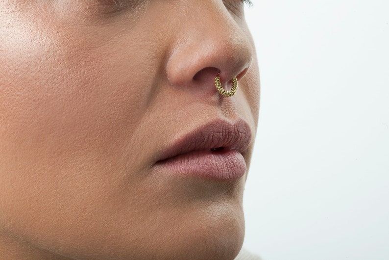 Solid Gold Nose Ring Gold Nose Ring Real Gold Nose Ring 14k - Etsy