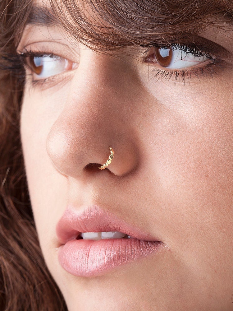 Rose Gold Nose Ring Plain Nose Ring Nose Cuff Gold Nose Etsy