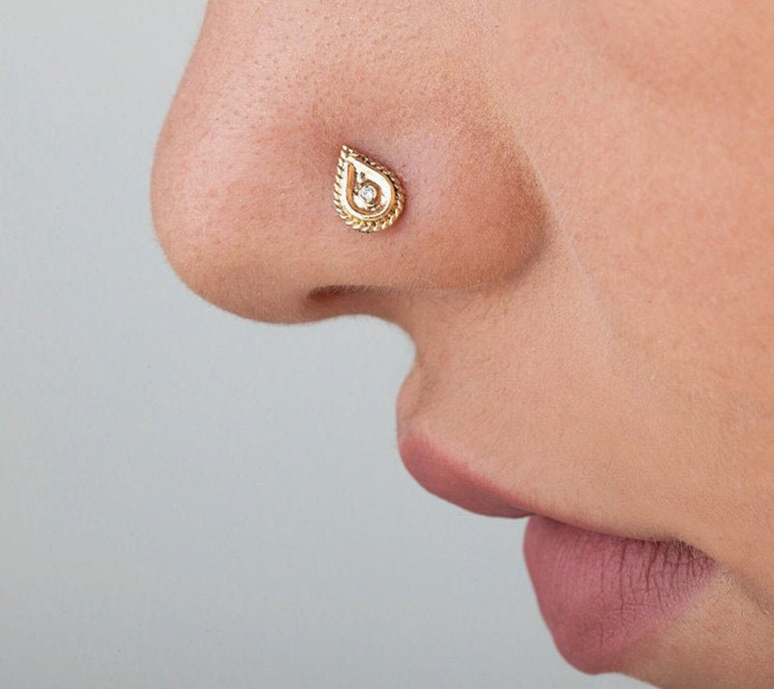 Diamond Nose Stud Nose Jewelry Tragus Earring Cartilage Etsy