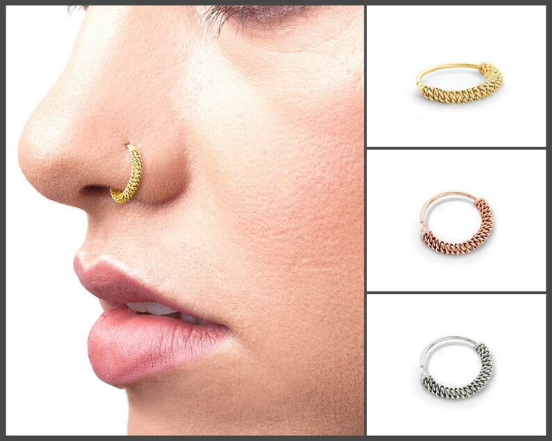 Nose Ring Gold Nose Ring Real Gold Nose Ring Solid Gold Etsy