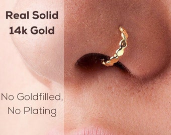 Plain Nose Ring, Gold Nose Ring, Nose Cuff, Gold Nose Cuff, Gold Nose Hoop, Endless Nose Hoop, Nose Hoop, Nose Jewelry, 14K Nose Cuff, SKU40