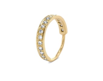 Piercing de nariz de diamantes - Aro de oro de 14k con diamantes brillantes