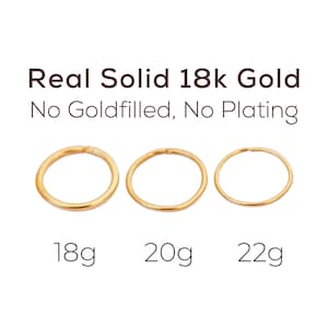18k Gold Nose Hoop, Nose Hoop, Endless Nose Ring, Solid 18k Gold Nostril Hoop, Seamless Gold Nose Ring, Plain Nose Ring, 18k Gold Jewelry