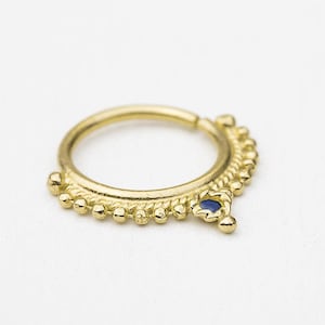 Indian Nose Ring: Dainty 14k Gold Hoop for Nostril or Septum