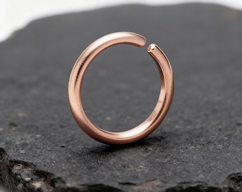 Rose Gold Nose Hoop: Solid 14k Endless Nostril Ring