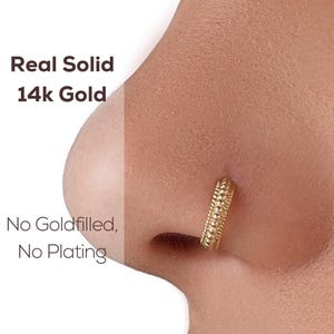 Indian Nose Ring, 14k Gold Nose Hoop, Nose Ring Hoop, Gold Nose Ring, Nose Ring Gold, Indian Nose Hoop, Indian Nose Ring Gold 14k, SKU 177