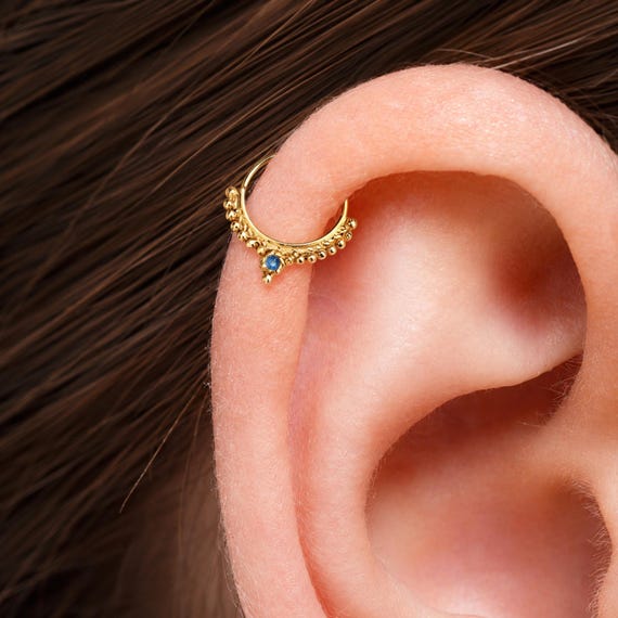 Helix Cartilage Hoop: Solid 14k Gold - Yellow, Rose, or White