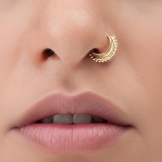14k Gold Nose Where To Buy Nose Hoops Near Me 14ct Gold Seamless