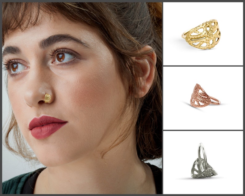 Large Gold Nose Ring Large Nose Ring Gold Statement Nose Etsy