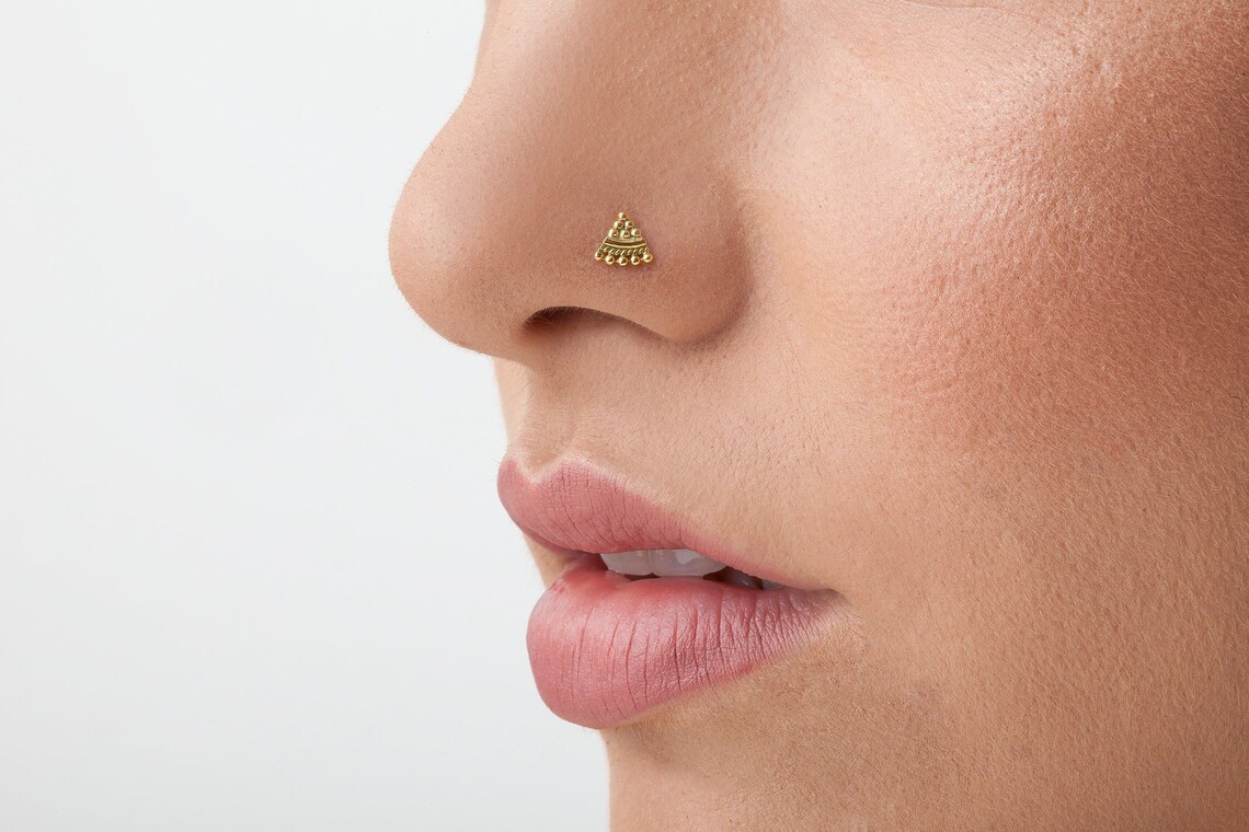 Indian Nose Pin Gold Indian Nose Pin Indian Nose Stud Etsy