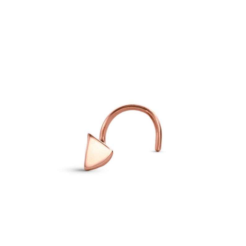 Tiny 14k Rose Gold Nose Piercing Dainty Nostril Stud Gold Etsy