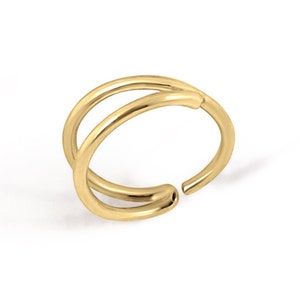 Anneau de nez double pour piercing simple, anneau de nez en or véritable, cerceau en or massif 14 carats, anneau de nez pour homme, anneau de nez de qualité, anneau de nez double 14 carats