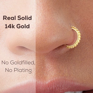 Indian Nose Ring, Nose ring Indian, Gold Nose Ring, Nose Ring Gold, Indian Nose Hoop, Nose Hoop Indian, Indian Nose Ring Gold 14k, SKU 4591