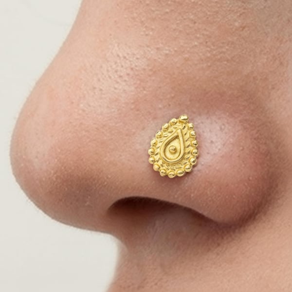 Piercing de nariz de oro: Tamaño llamativo - Opciones de 22 g, 20 g o 18 g