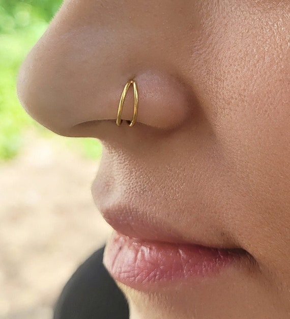 Buy Mens Guys 14K Real Pure Solid Yellow Gold 20g Minimalist Body Jewelry  Piercing Nose Ring Hoop Cartilage Nostril Snug Helix Earring Online in  India - Etsy