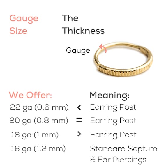 Nose Ring Thickness Chart