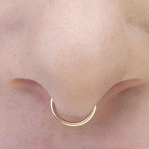 Septum Hoop, Gold Septum Hoop, Septum Ring, Nahtloses Gold Septum, Nasenring Hoop, Tragus Ohrring, Saatkrähe, Daith Ring, Knorpel, SKU 41
